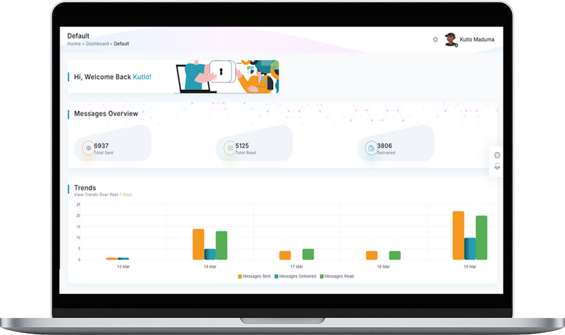 Real-time campaign dashboard on a laptop